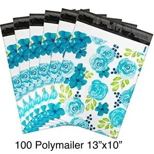 100 Pcs Blue Rose Poly Mailers 10″x13″